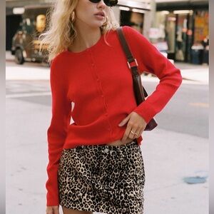 Nickei Denim Min Skirt Leopard from Princess Polly